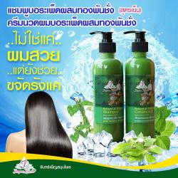 จันทร์เพ็ญแชมพูบอระเพ็ดผสมทองพันชั่ง  (สูตรเย็น)